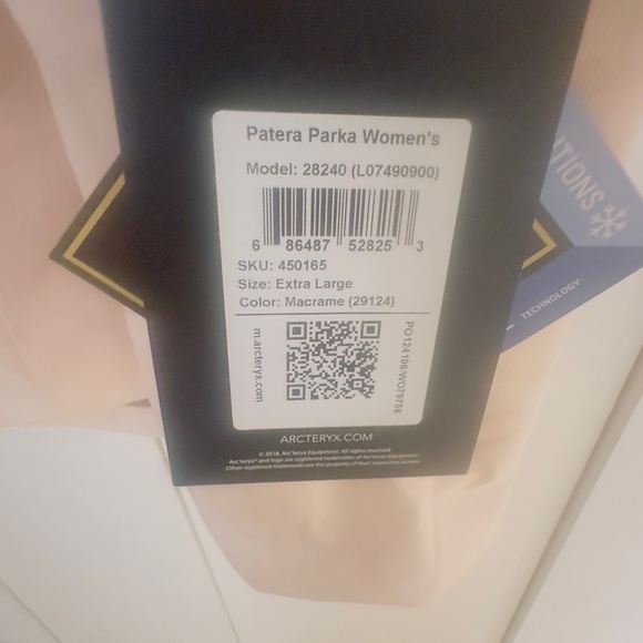 Arcteryx/Arc’teryx Women’s Patera Down Parka Size XL NWT Pale Pink Color - Picture 12 of 12